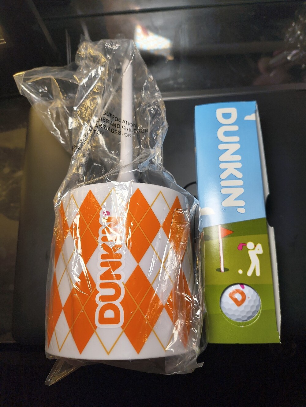 Dunkin' Donuts Golf Ball & Cup Holder NEW Father's Day 2026